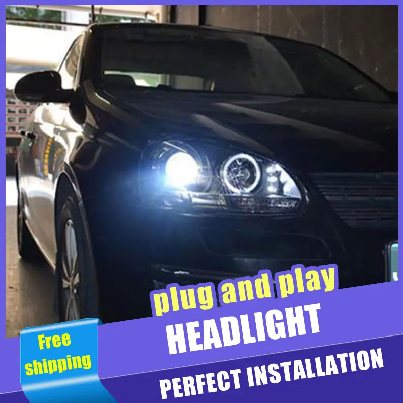 2 шт. автомобильный стиль светодиодный фары для vw Jetta 2006-2011 для Jetta головной фонарь светодиодный DRL объектив двойной луч H7 HID Xenon bi xenon объектив