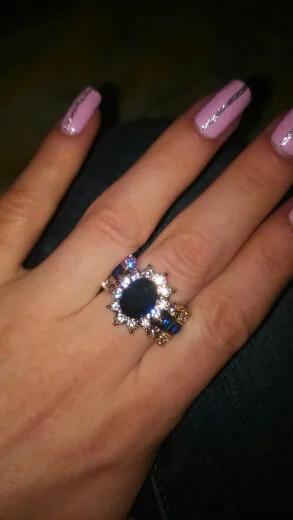Female Blue Oval Crown Ring Fashion Engagement Size 6-12 Years Filled Vintage Wedding Rings Women's Gifts 2017 Hot Sale | Украшения и