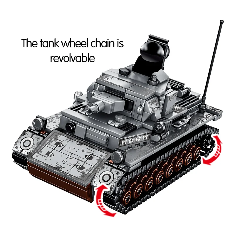 

596PCS City WW2 Steel Empire-German Tank Building Blocks For Military Police Soldier Figures Bricks Toys For Children