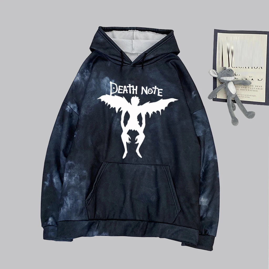 

Hot Uniex Anime Hoodie Death Note Tie-dye Pullovers Tops Long Sleeve Print Cloth