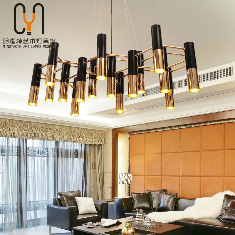 

led light lighting brass diamond pendant lamp chandeliers ceiling living room decoration luzes de teto nordic decoration home