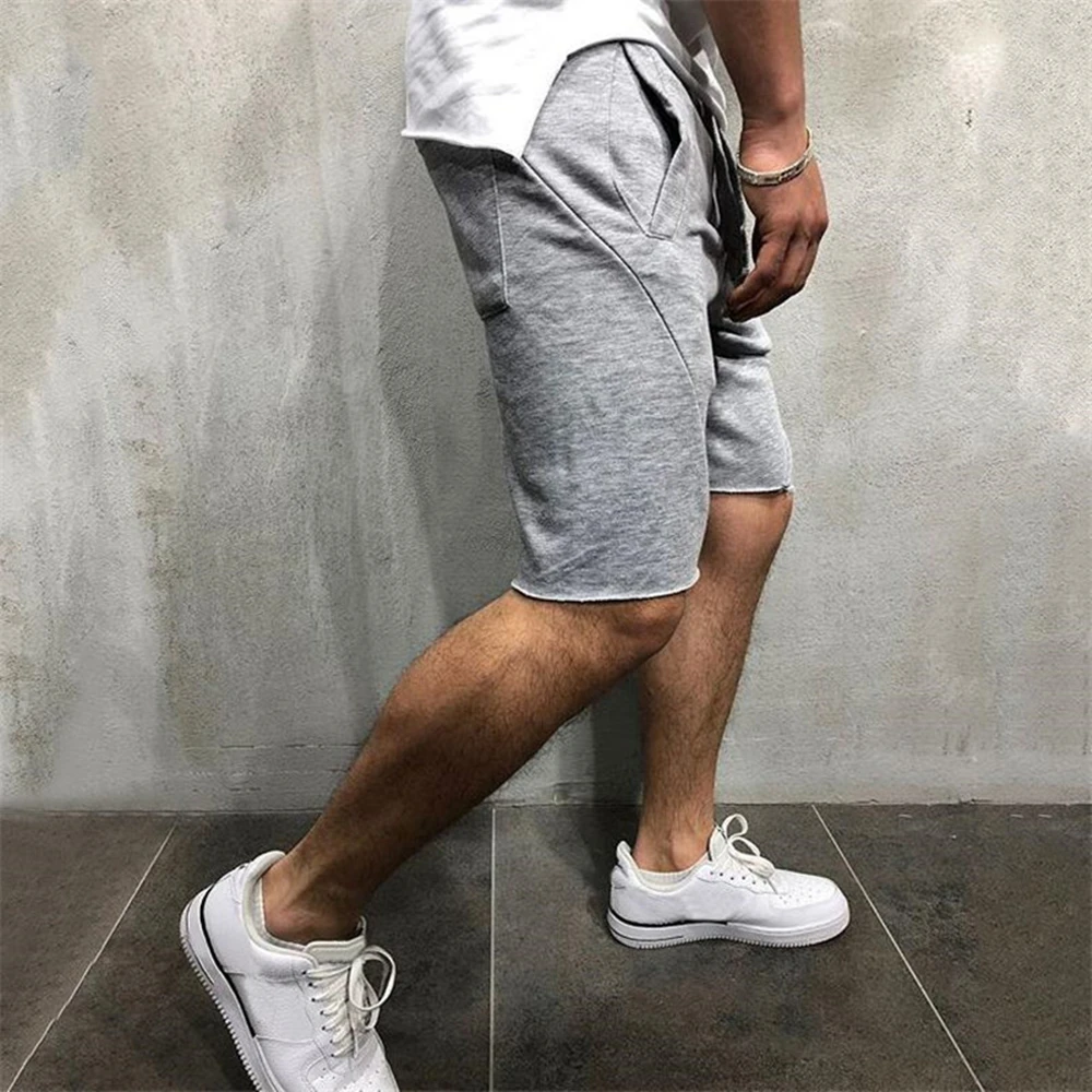 

Mnner Casual Shorts 100% Baumwolle Gerade Original Tuch Zerrissene Saum Hosen Sommer Einfarbig Strand Shorts Sport Hosen