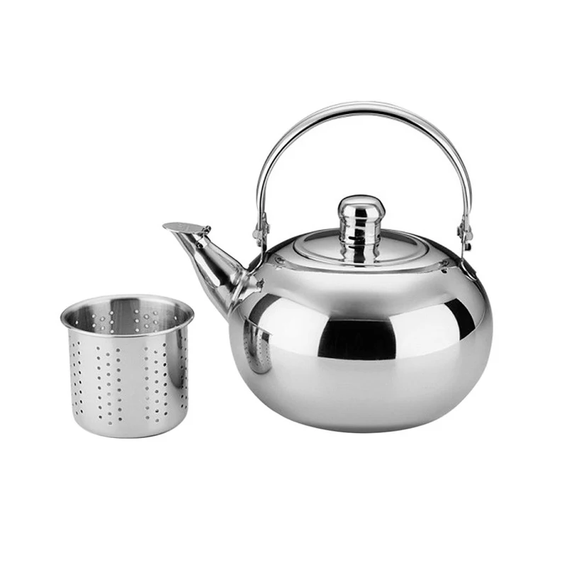 

1PC Filter Stainless Steel Stovetop Teapot Indoor Tea Kettle Outdoor Fast Boil 1/1.5/2/2.5L With Strainer
