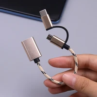 1pc 2 in 1 type c otg adapter cable for samsung s10 s10 xiaomi mi 9 android macbook mouse gamepad tablet pc type c otg usb cable