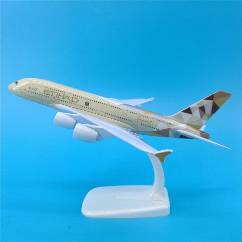 

20CM 1:300 Scale Airbus A380 ETIHAD Airlines Airplanes Plane Aircraft Alloy Model Toy Collective Kids Children Toys Collections