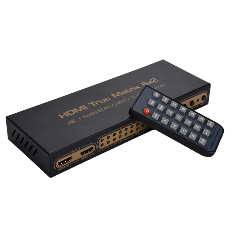 6 in 2 Out HDMI Matrix Splitter Support HD 4K x 2K 3D Audio Video Converter with Remote Control GV99 |
