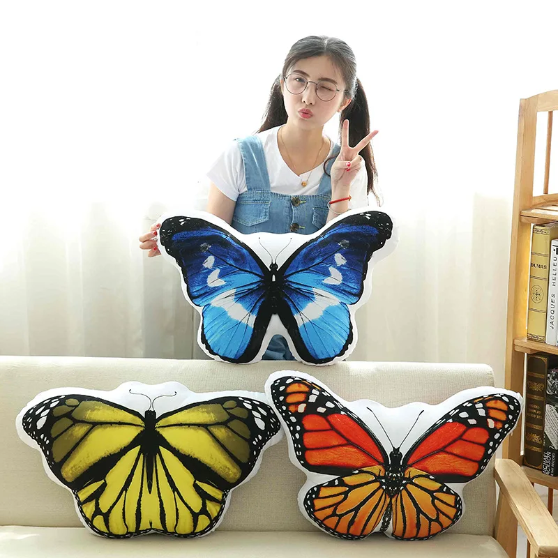 

1 шт. креативная плюшевая подушка Smulation Butterfly набивная мягкая подушка домашний декор прекрасный подарок на день рождения для девочек детей