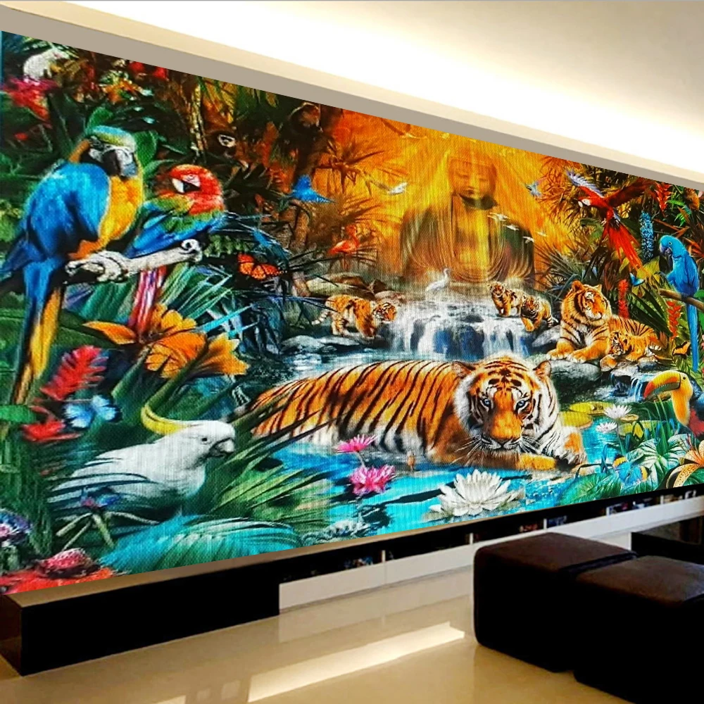 

5D Diamond Painting Tiger Full Round Diamond DIY Home Decoration New Animal World Embroidery Kit
