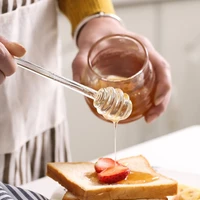 christmas high grade household transparent honey spoon honey syrup dispenser glass kitchen accessories
