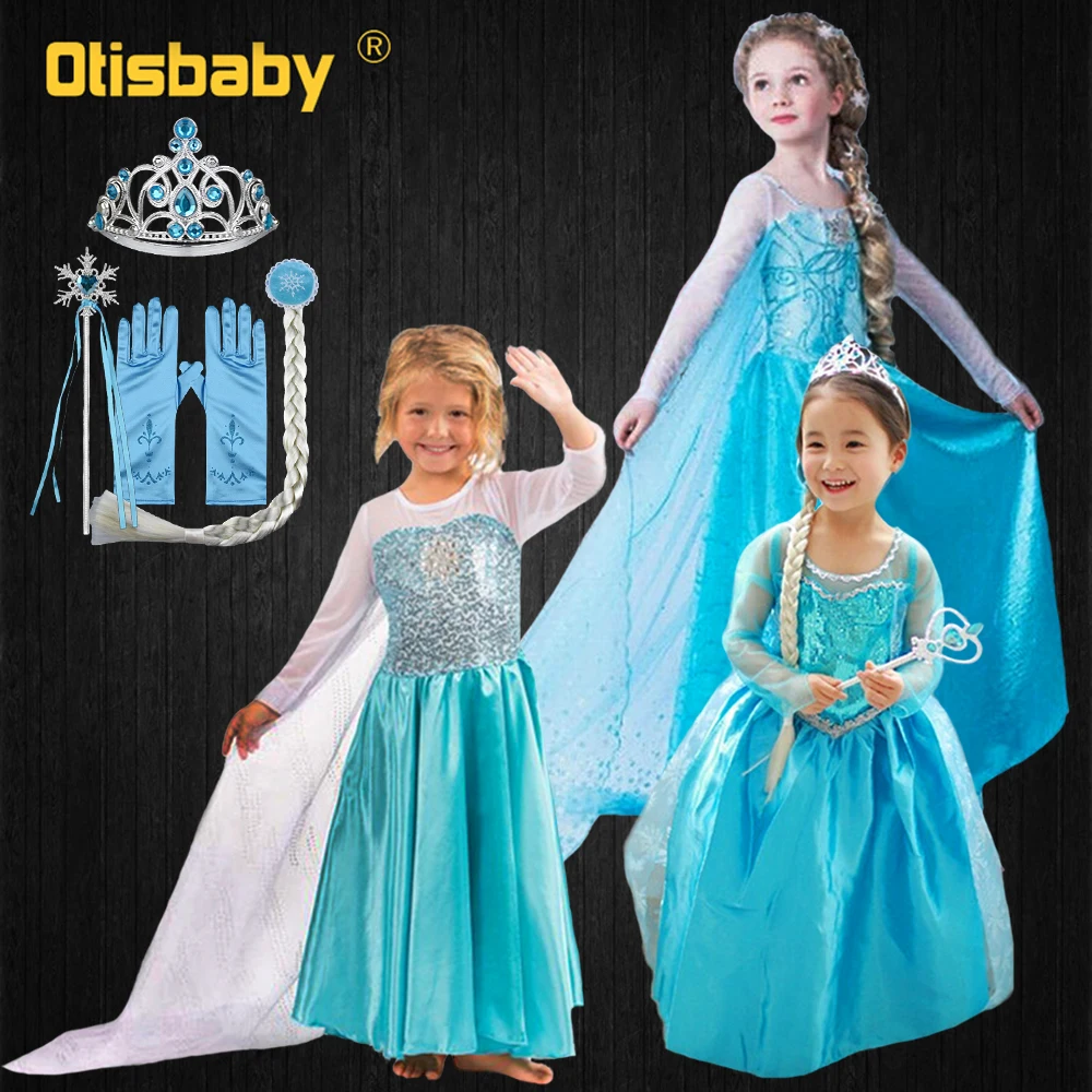 2021 фея платье для девочек Эльза рождественское Снежная королева принцессы Magic Stick