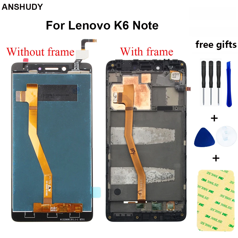

Для Lenovo K6 Note k53a48 сенсорный экран дигитайзер сенсорная панель стекло + ЖК-дисплей экран монитора панель модуль в сборе/рамка