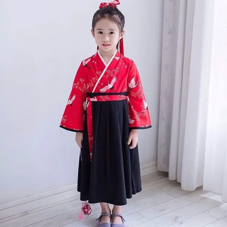 Традиционный китайский Hanfu для девочек костюм в стиле династии Тан платье