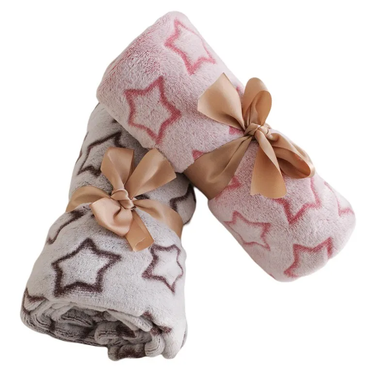 

Flannel Blanket Coral Fleece Nap Blankets Soft Towel Bed Stars Tapestry Double-Sided Fleece Blanket Cute children's quilt