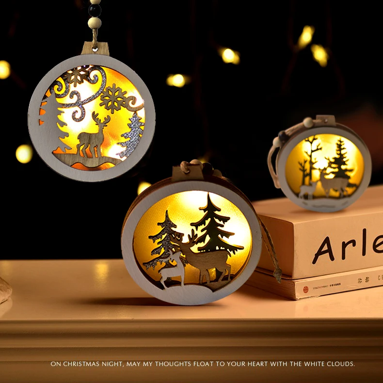 

Рождественская подвеска, деревянный лось, Рождественское украшение, подвеска на елку светильник кой, креативный домашний декор, новый год ...