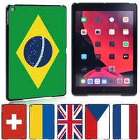 for apple ipad 8 2020 8th generation anti fall national flag printing hard shell plastic tablet case free stylus