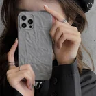 Модный Зимний серый чехол из оловянной фольги со складками для телефона iPhone 12Pro Max 11 Pro Max XR X XS 7 8 Plus, тонкий мягкий силиконовый чехол, чехлы