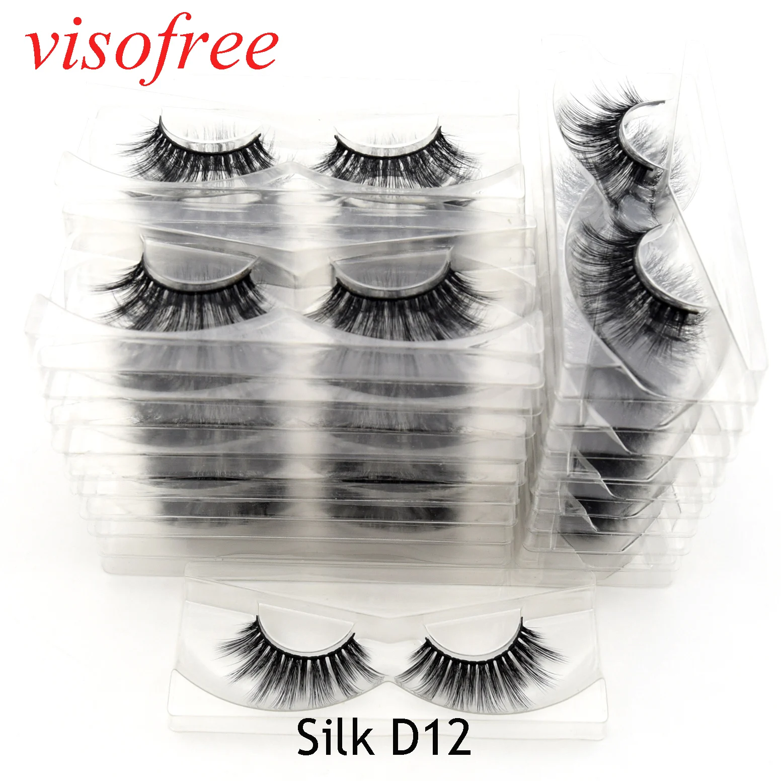 Visofree 30 парт/лот 100% ручная работа настоящая норка накладные ресницы 3D полоса