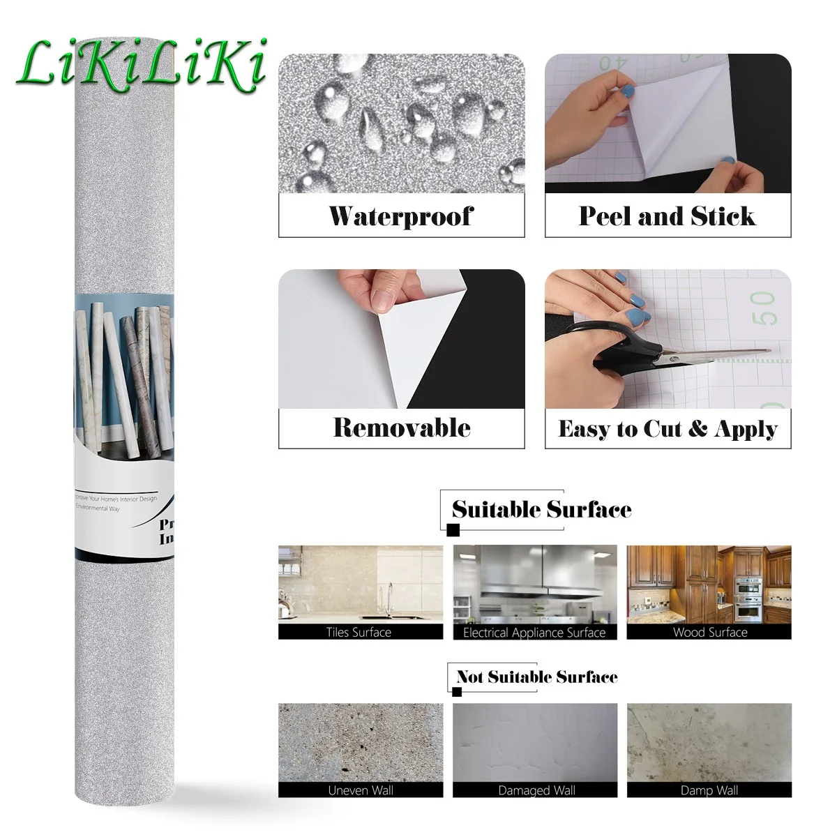 

Glitter Wallpapers Furniture Decorative Film Bedroom Cupboard Wardrobe Festival Packed Papers Self Adhesive Waterproof Stickers