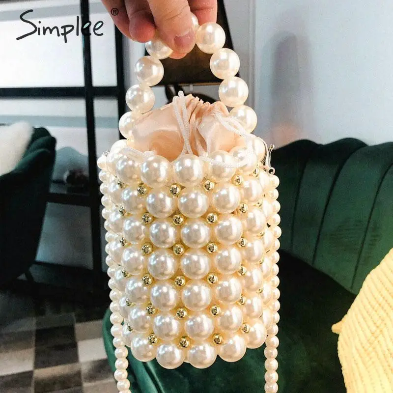 Simplee модные Украшенные жемчужными бусинами женские сумки Роскошные ручной