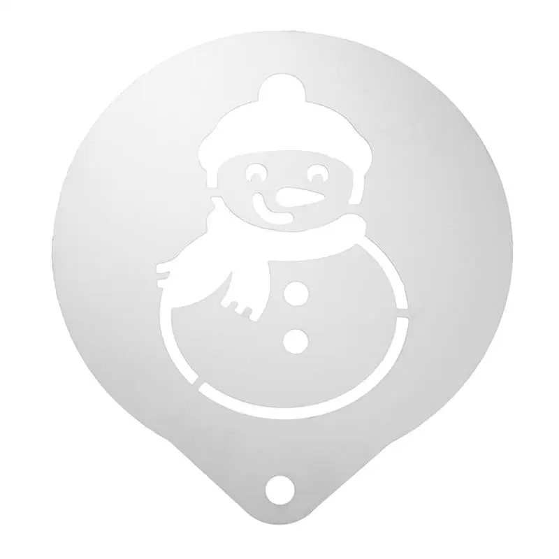 Snowman 2 Трафарет для кофе из нержавеющей стали бариста трафарет для украшения тортов полый шаблон для выпечки для трафареты для торта капкейк; печенье Рождество - Цвет: Snowman 2