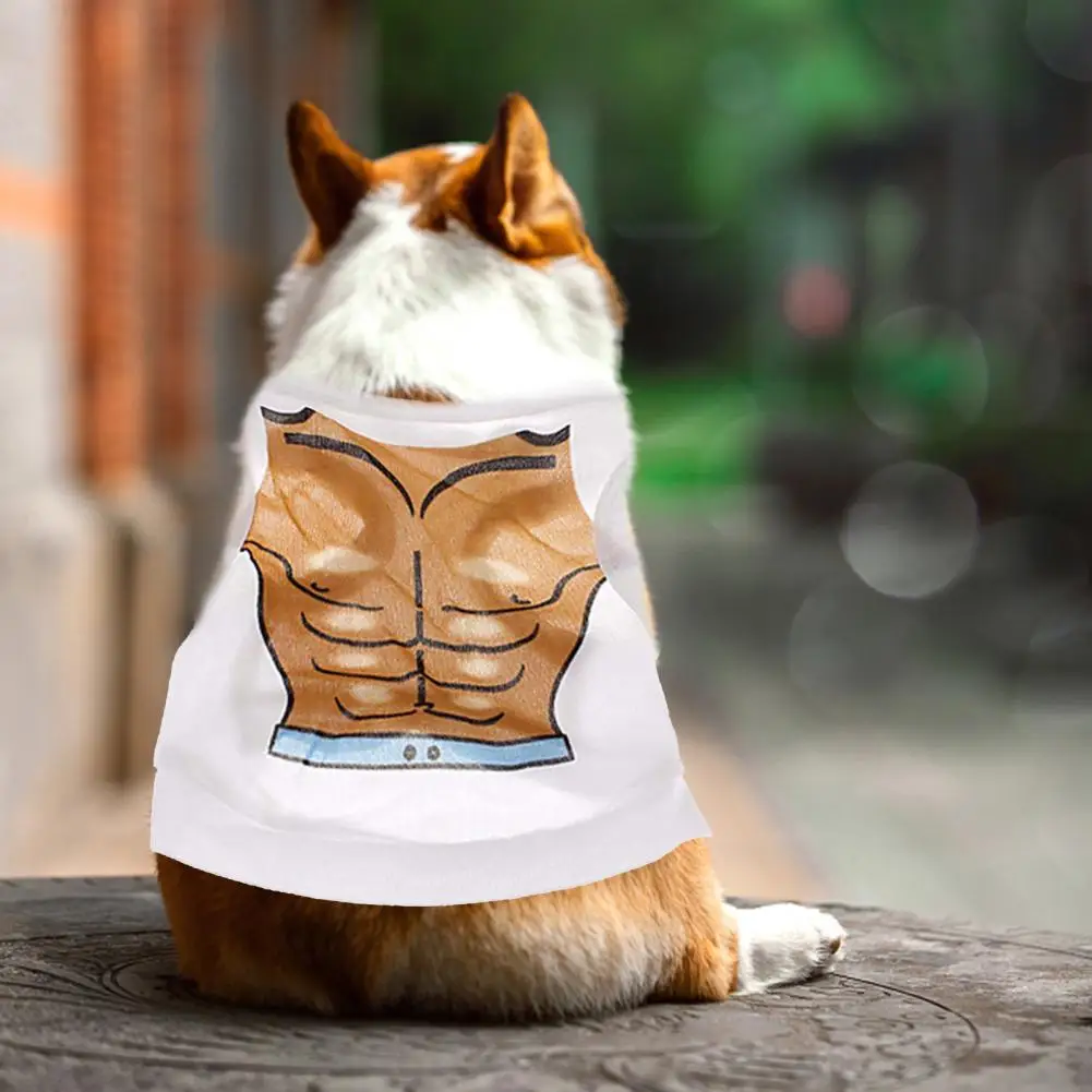 1pcs New Macho Bikini Vest For Dog Clothes Breathable Super Soft Polyester Comfy Pet for Decor Small Bulldog | Дом и сад