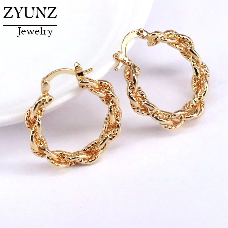 

5 Pairs, Geometric Circle Round Hoop Earrings for Women Brincos Twist Earring Gold Color Party Jewelry Gift
