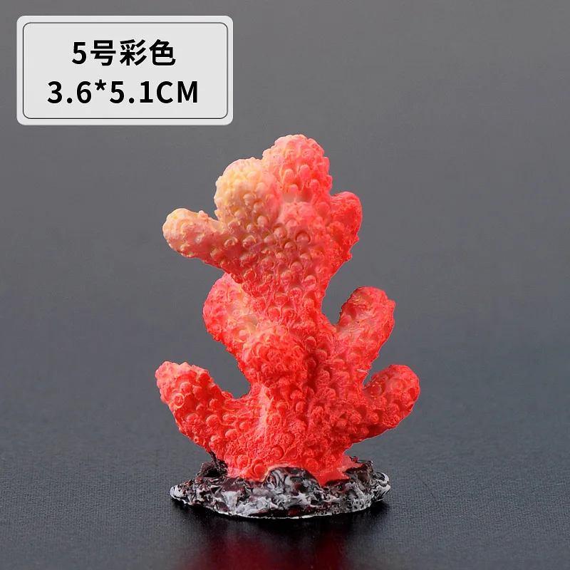 

5pcs Coral Decoration Colorful Fish Aquarium Decoration Artificial Coral for fish Tank Resin Reef Rock Lanscaping Ornaments