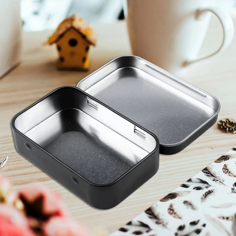 95x60x21 мм черная жестяная коробка металлическая с матовой коробкой для конфет