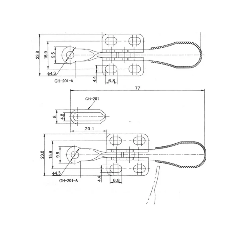 4 шт./компл. металлический горизонтальный быстросъемный ручной инструмент тогл