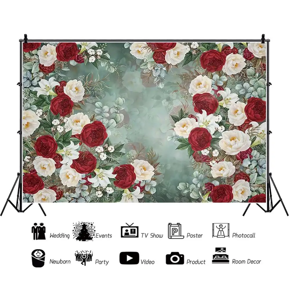 Spring Flower Painting Newborn Baby Portrait Backdrop Vinyl Photography Background For Photo Studio Photophone Photocall Shoot |