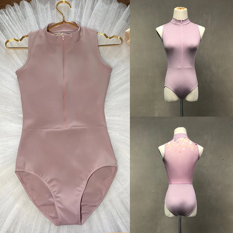 Adult Ballet Dance Leotard 2023 New Summer Design Team Gymnastics Dancing Wear High Quality Elegant Black Zipper Ballet Clothes