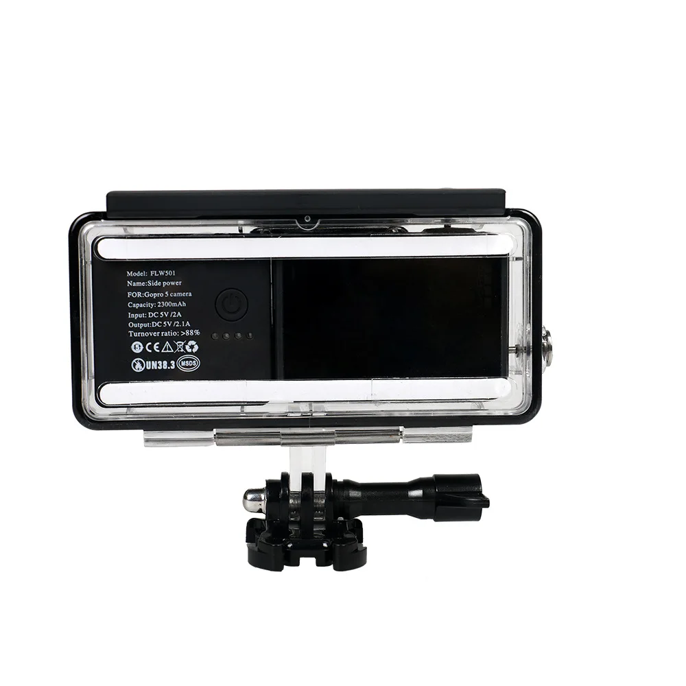 Waterproof Protective Case Housing Shell + Extended Battery Side Power Bank For Gopro Hero 5 6 7 Black camera Accessories | Электроника