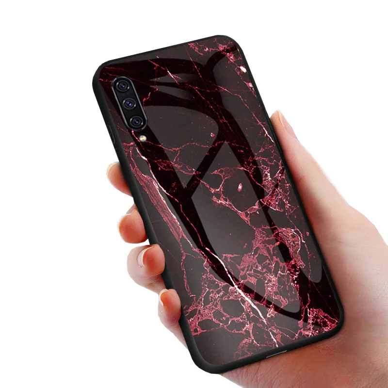 Pattern 3 GFAITH для samsung A50 стеклянный чехол, закаленное Мягкий силиконовый чехол, чехол с мраморным принтом для Galaxy A20 A30S A10 A40 A70 M20 S8 S9, чехол - Цвет: Pattern 3