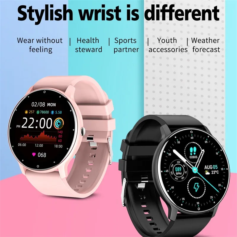 2021 smart watch men diy clock message reminder exercise sleep heart rate monitor sports watch smartwatch women for android ios free global shipping