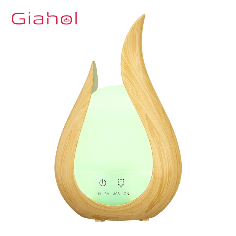 Ultrasonic Intelligent Aroma Air humidifier ESSential Oil Diffuser wood grain 7 Color LED Night light Water droplets design | Бытовая
