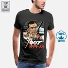 Футболка 007 Джеймс Бонд, летние мужские футболки для мужчин, модные мужские хлопковые футболки футболка классная, футболка в стиле хип-хоп, белая футболка A0008