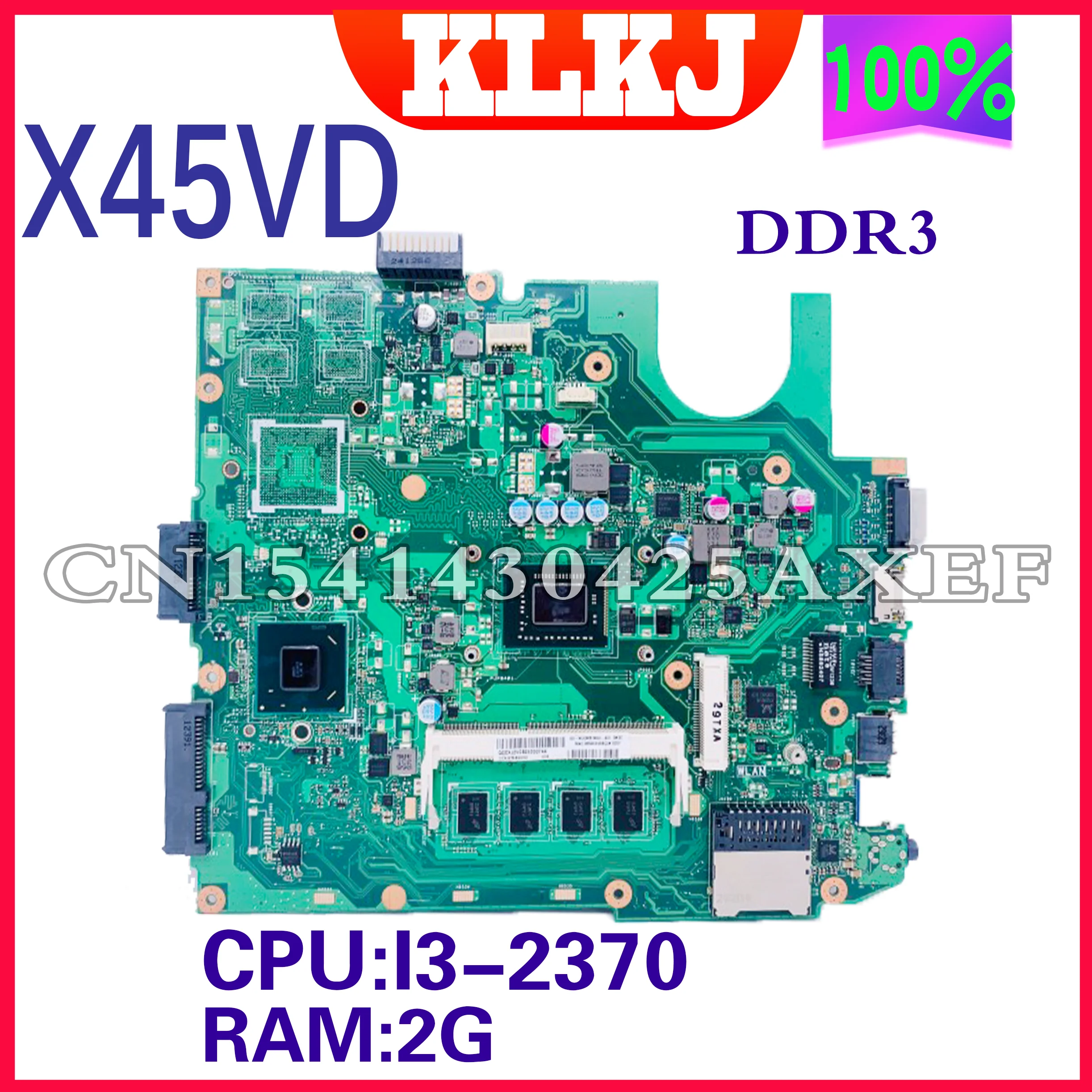 

X45VD integrated motherboard is suitable for ASUS X45VD X45C laptop motherboard with I3-2370 2GB/RAM 100% tested free shipping