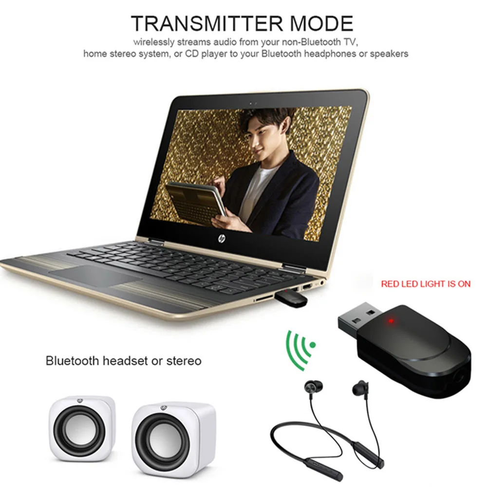 KN330 USB Bluetooth 5,0 передатчик приемник BT 3,5 мм AUX Jack 3 в 1 стерео аудио Музыка беспроводной Bluetooth адаптер для ТВ автомобиля