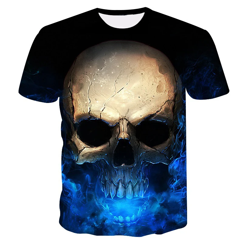 

Summer 2020 Latest Horror Skull T-Shirt 3D Print Punk Rock Men's T-Shirt O-Neck Hip Hop Best Seller Short Sleeve