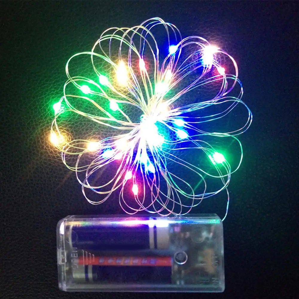 Фото Copper Wire 10 LED Copper Wire String Fairy String Super Bright Romantic Festival Outdoor Landscape Lamp Garden Battery №3