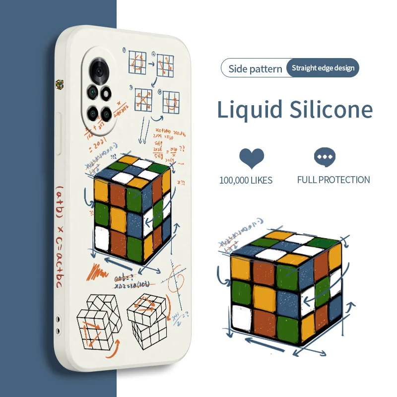 

Straight Flange Cube Phone Case For Huawei Nova8 8Pro 8SE Nova 7 7Pro 7SE 6 6se 5 5Pro 5Z 5I 5Ipro 5T 4 4E Silicone Cover