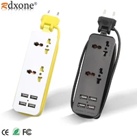 eu plug power strip with extension cable electrical sockets with 4 usb ports for home office mobile phones tablets