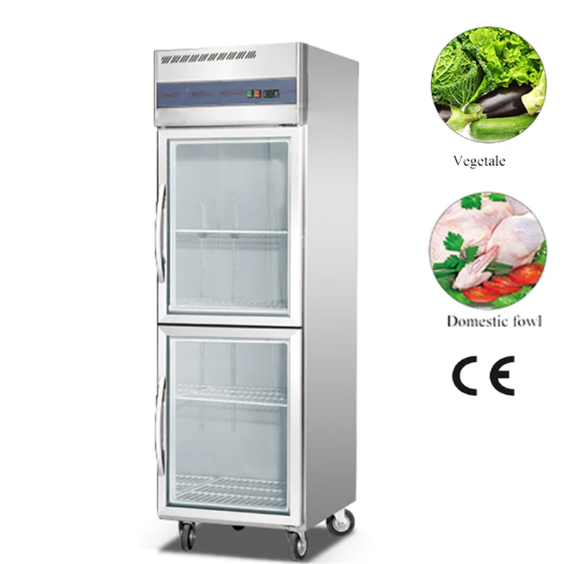 Холодильник с двойной стеклянной дверью большой емкости холодильник для