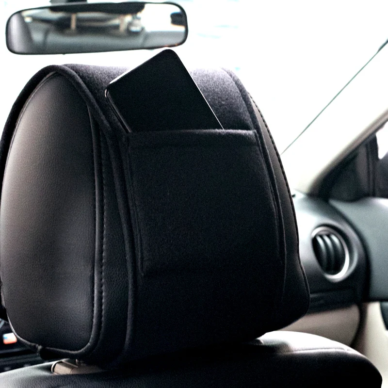 General purpose 1-piece carbon fiber automobile headrest cover installation | Автомобили и мотоциклы