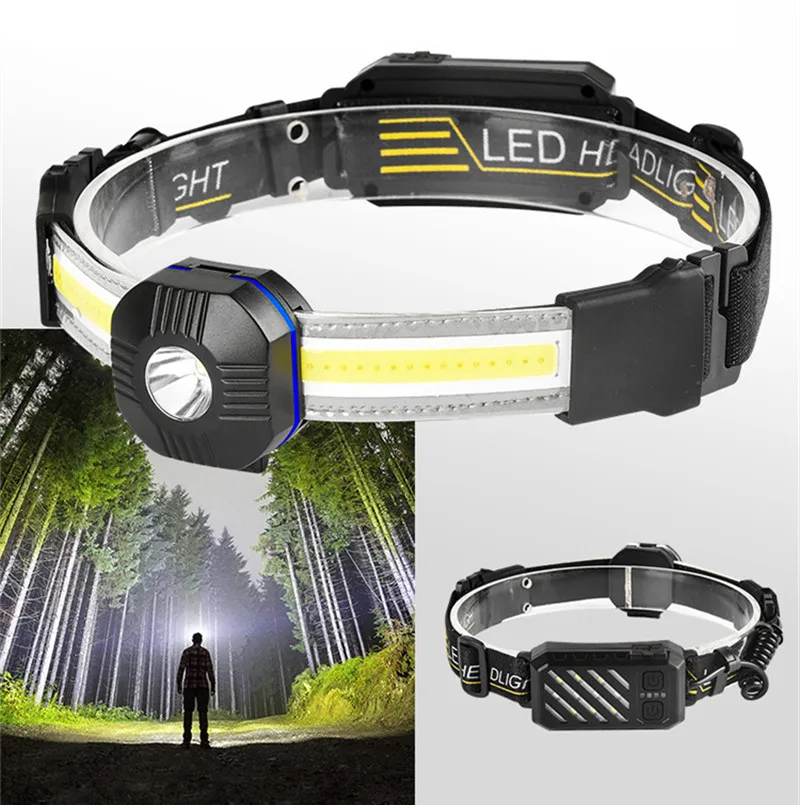 

Strong Headlamp Sensor Headlight USB Rechargeable Ultra Bright Long Range Focusing Head Mounted Night Fishing Outdoor Light