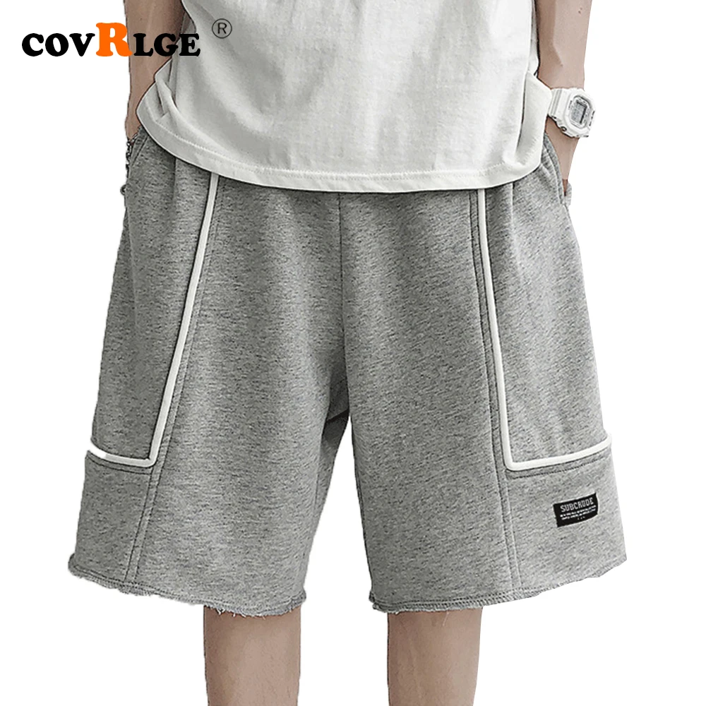 

Covrlge Summer Trendy Brand Stitching Straight Tooling Shorts Male Hip-hop High Street Loose Wild Sports Five-point Pants MKD104