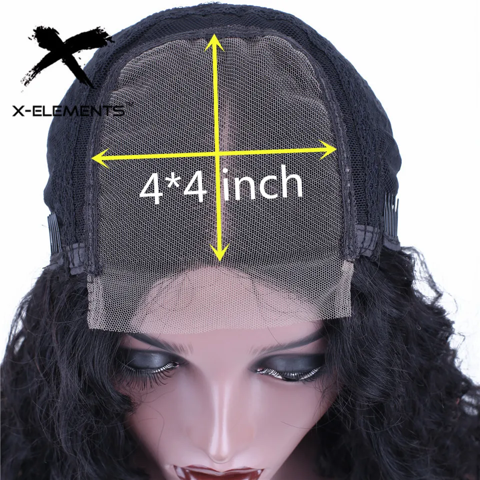 Бразильский глубокий парик из волнистых волос Remy 4x4 парики на шнурках для черных