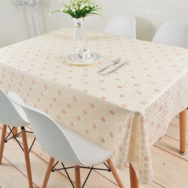 

Tablecloth Embroidery PVC Table Cloth Waterproof Dining Table Cover Pastoral Floral Cloth Coffee Table for Living Room Oilproof