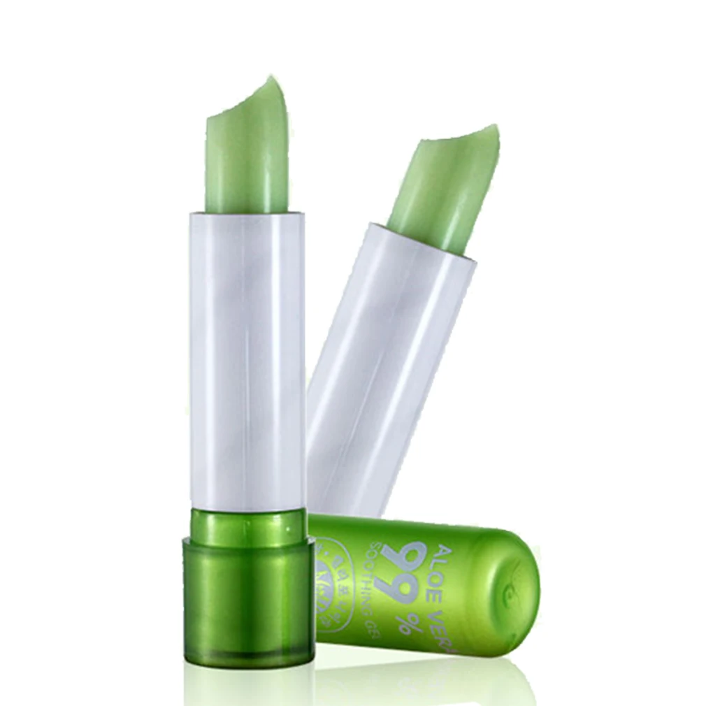 Портативный размер натуральный растительный гель алоэ бальзам для губ помада
