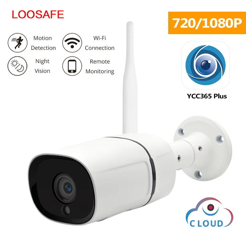 LOOSAFE IP камеры наблюдения Wifi Открытый 2MP 1080P сетевой монитор безопасности пуля
